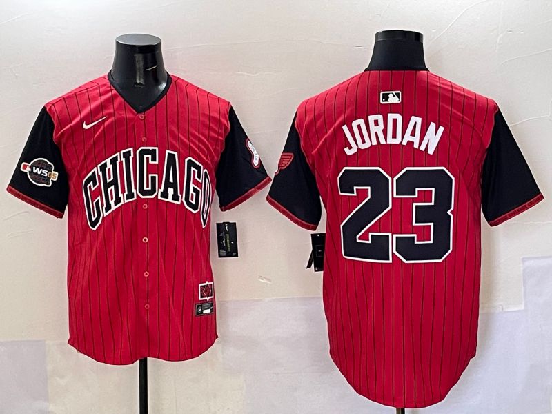 Men Chicago White Sox #23 Jordan Red Stripe Joint Name Nike 2025 MLB Jersey style 39